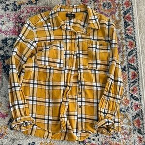 PacSun Yellow Plaid Button-Down Shirt